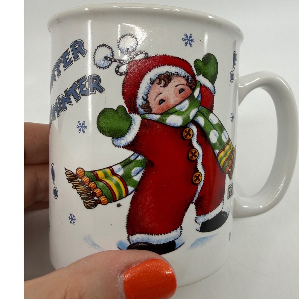 Mary Engelbreit Winter Schminter Ceramic Mug Andrews McMeel Publishing White